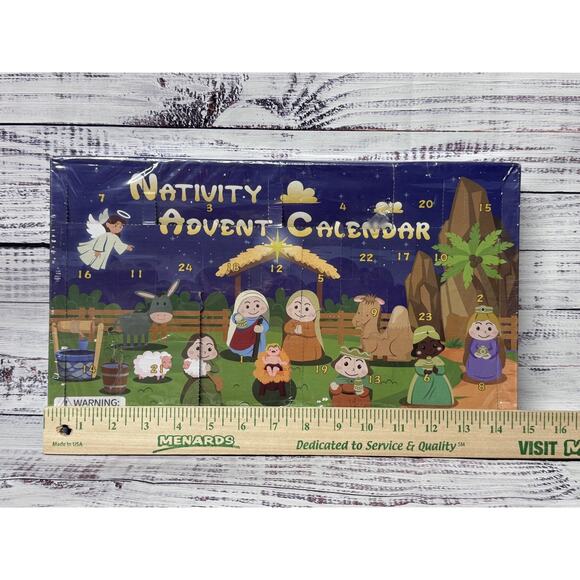 Advent Calendar 2024 24Days Christmas Countdown Calendar- Nativity Scene Set NEW - Picture 1 of 3